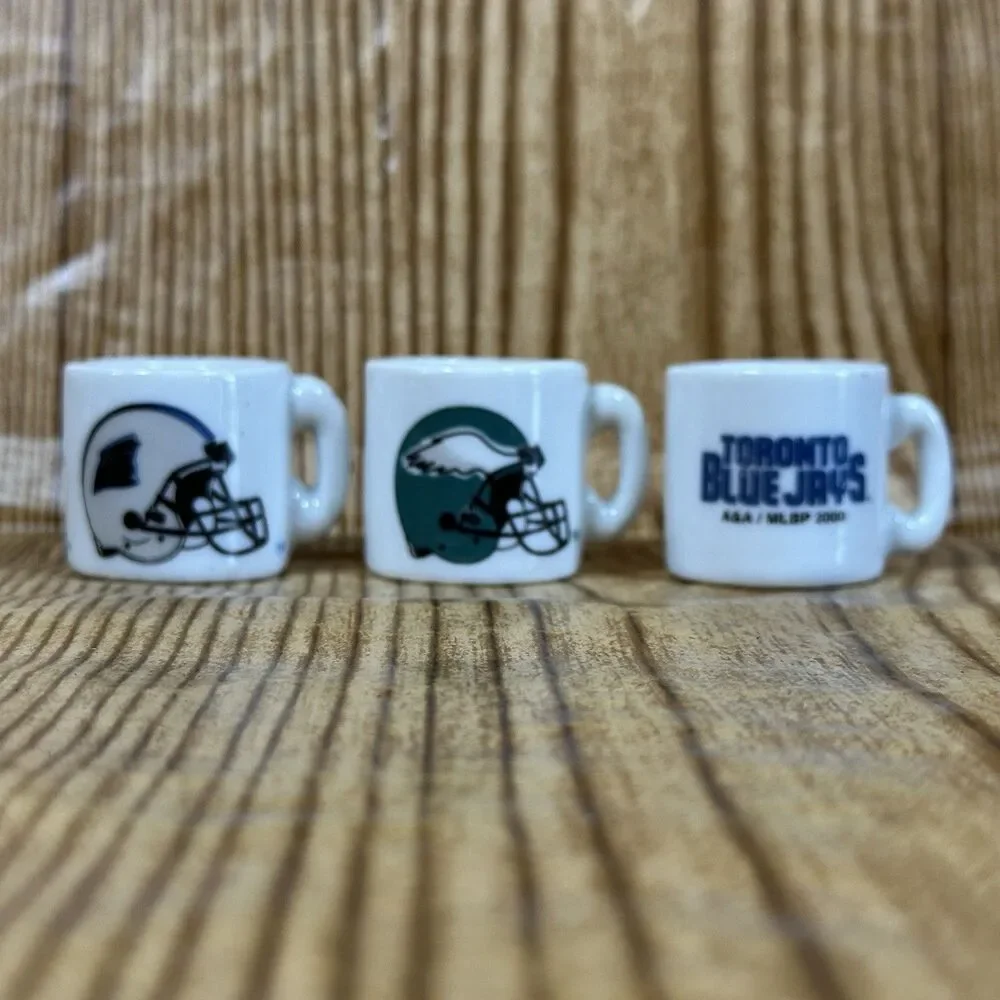 NFL Football Teams Mini Miniature Ceramic‎ Coffee Mugs Team Logo Cups Lot Of 9
